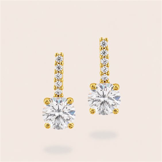 Ohrringe Ultima Edizione Dame Classic in Silber Cubic Zirconia 1.00 Ct OAO6880 BIANCO GIALLO - OAO6880 BIANCO GIALLO